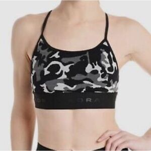 Koral Active Black Camo Sweeper Versatility Activewear Sports Bra size small
